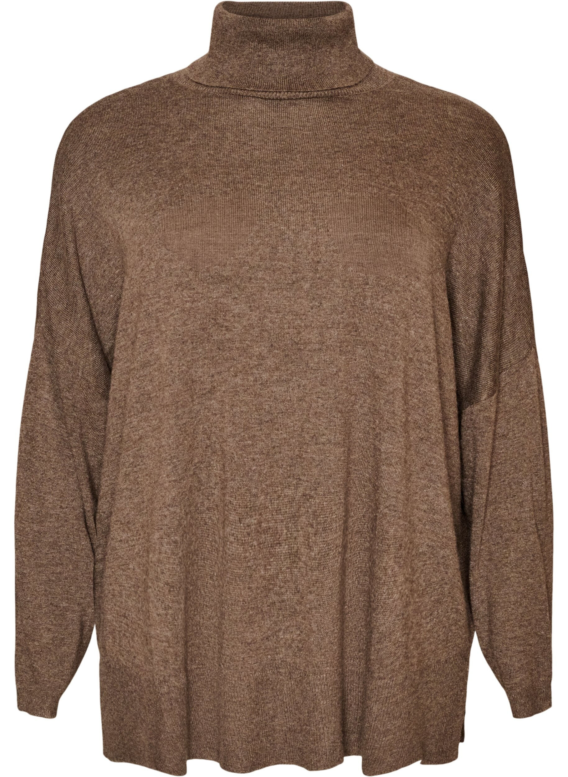 ZizziRollkragenpullover mit lockerer Passform, Braun, Packshot image number 0
