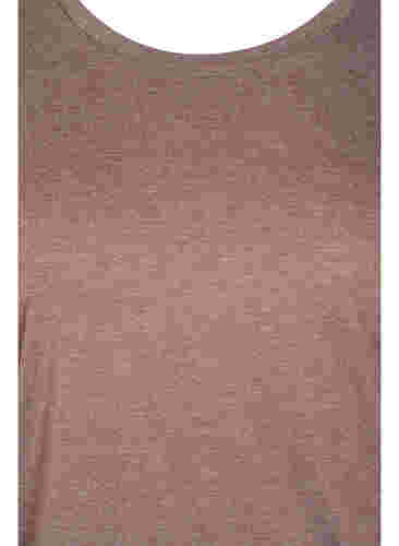 Einfarbige Bluse mit 3/4-Ärmel, Chestnut Mel., Packshot image number 2