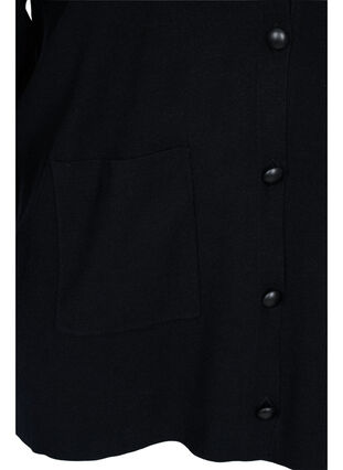 Strickcardigan mit Rüschenkragen und Taschen, Black, Packshot image number 3