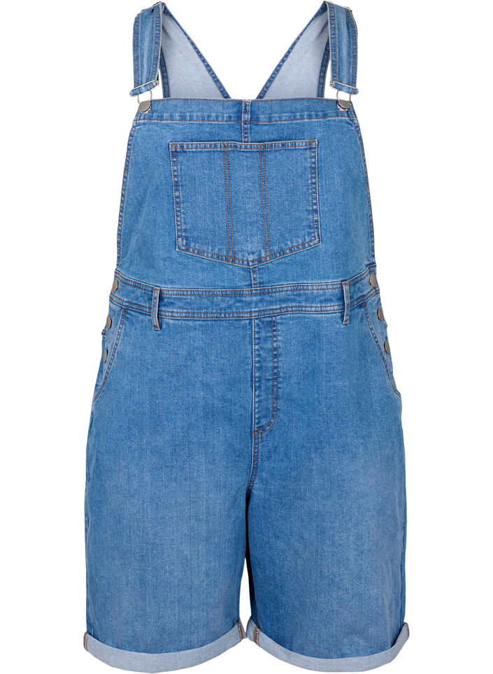 Denim Overalls Kurze Hosen, Blau, Packshot image number 0