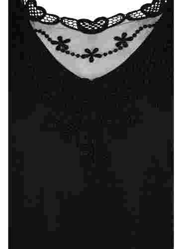 Langärmeliges Kleid mit Spitzendetails, Black, Packshot image number 2