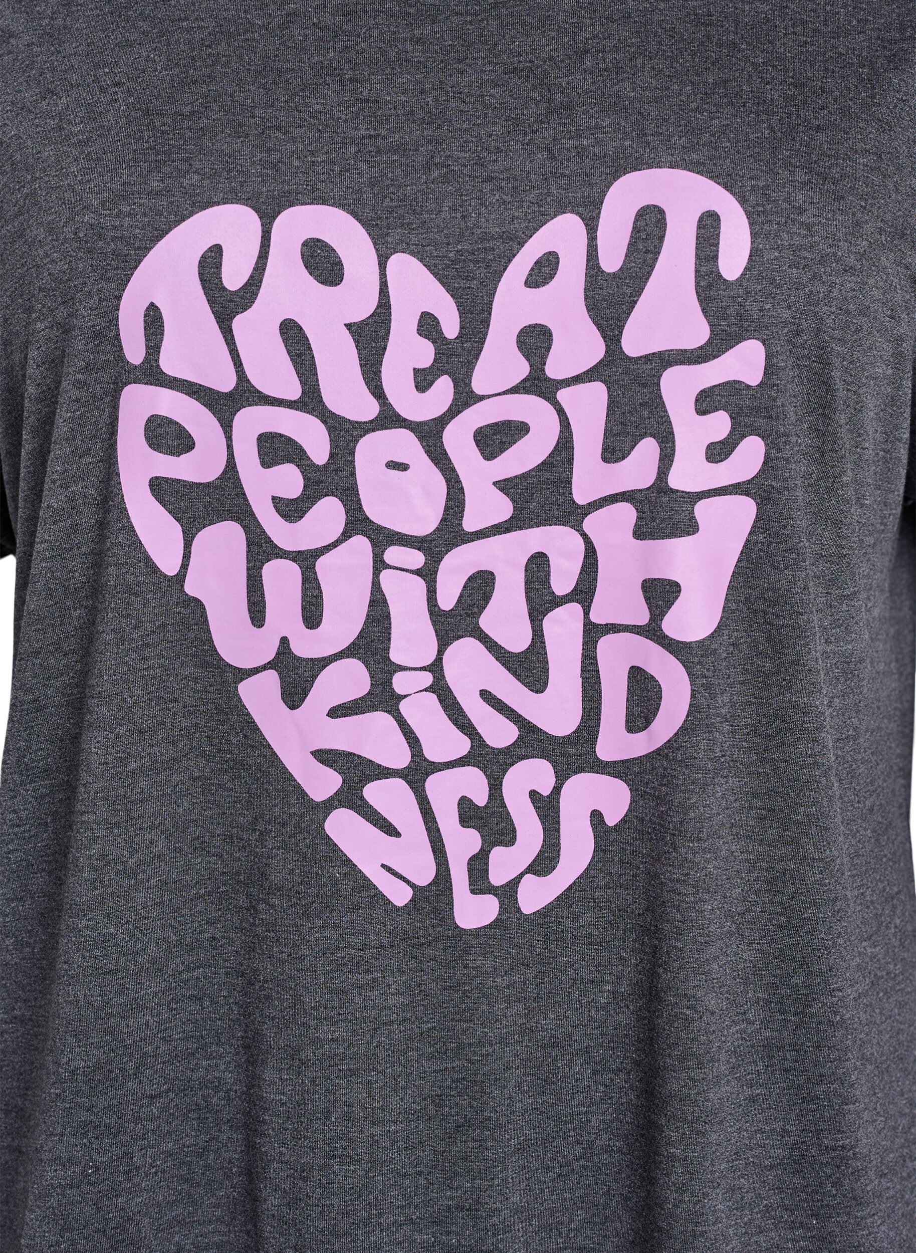 ZizziKurz&auml;rmliges Nachthemd mit Textdruck, Schwarz, Packshot image number 2