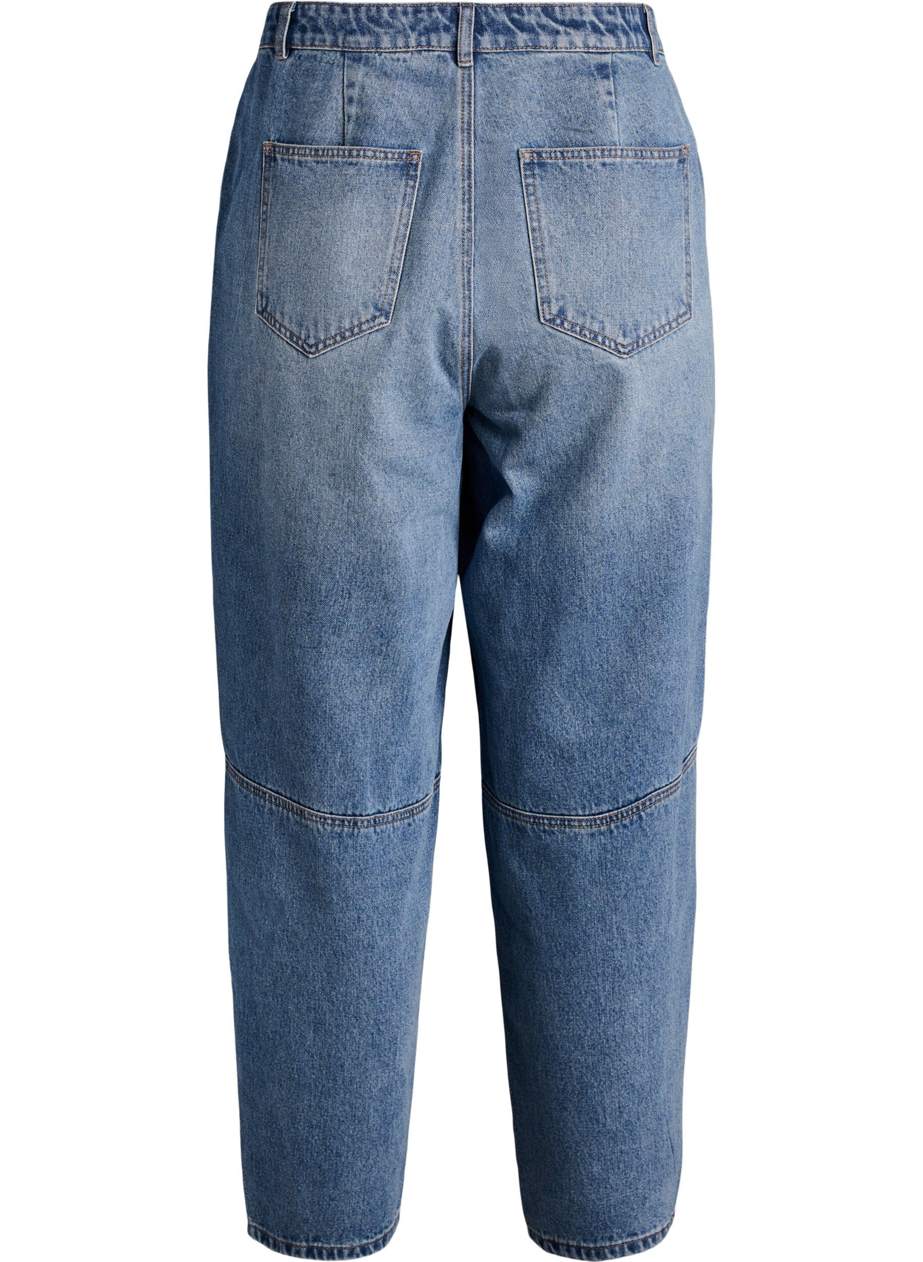 ZizziHoch taillierte Barrel-Jeans, Blau, Packshot image number 1