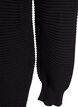 Lange, gerippte Baumwoll-Strickjacke, Schwarz, Packshot image number 4