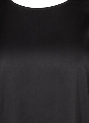 Shiny Bluse mit kurzen Puffärmeln, Black, Packshot image number 2