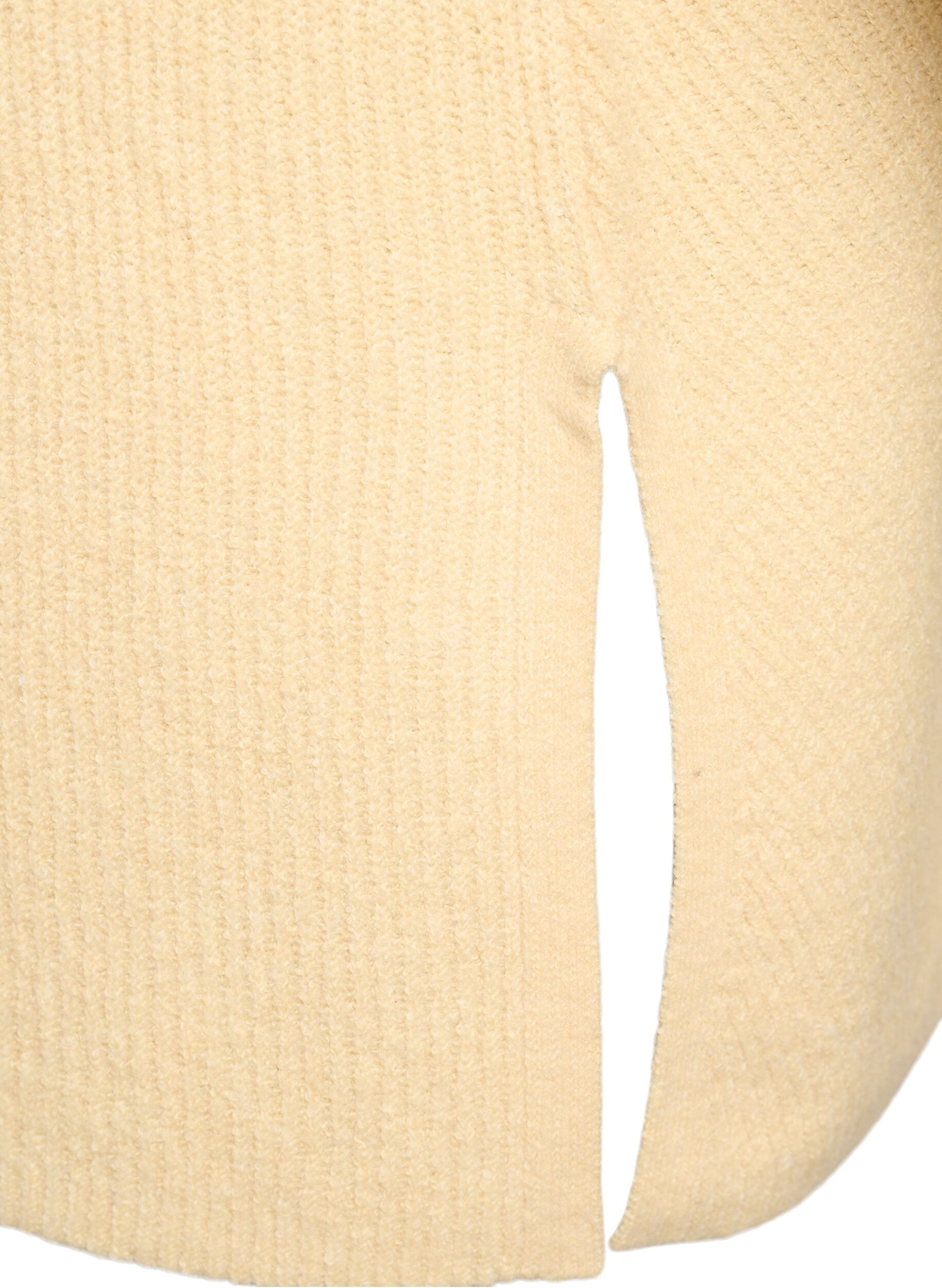 ZizziStrickpullover mit diagonalem Muster und Raglan&auml;rmeln, Gelb, Packshot image number 3