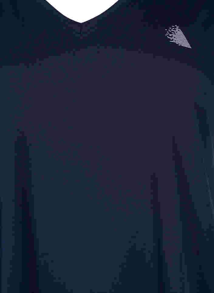 Kurzarm Trainings-T-Shirt mit V-Ausschnitt, Night Sky, Packshot image number 2
