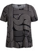 Kurzarmbluse aus Viskose mit Aufdruck, Schwarz, Packshot image number 0