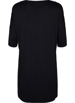 Jerseykleid aus Viskose mit 3/4 Ärmeln, Black, Packshot image number 1