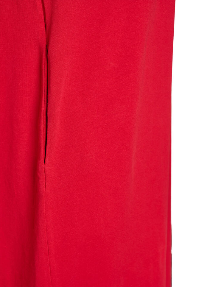 Midi-T-Shirtkleid mit V-Ausschnitt, Rot, Packshot image number 4