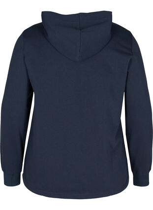 Sweatshirt mit Kapuze und Schnüren im Saum, Navy Blazer, Packshot image number 1