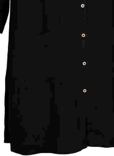 Langes Viskosehemd mit Taschen und 3/4-Ärmeln, Black, Packshot image number 3