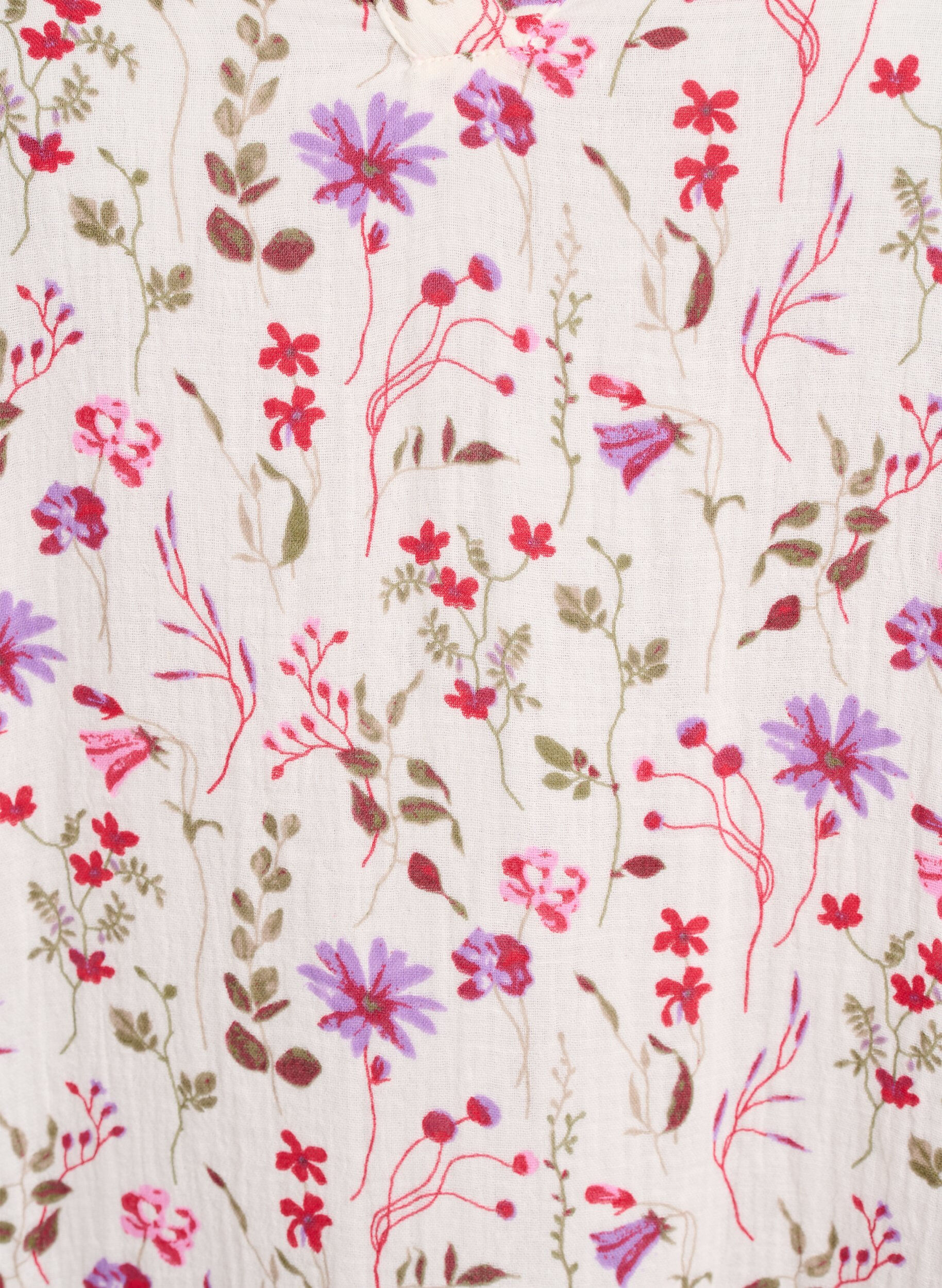 ZizziKurzes A-Linien-Kleid aus Baumwollmusselin, Beige, Packshot image number 2