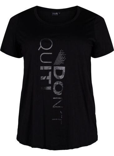 Trainings-T-Shirt mit Print, Black Don't Quit , Packshot image number 0