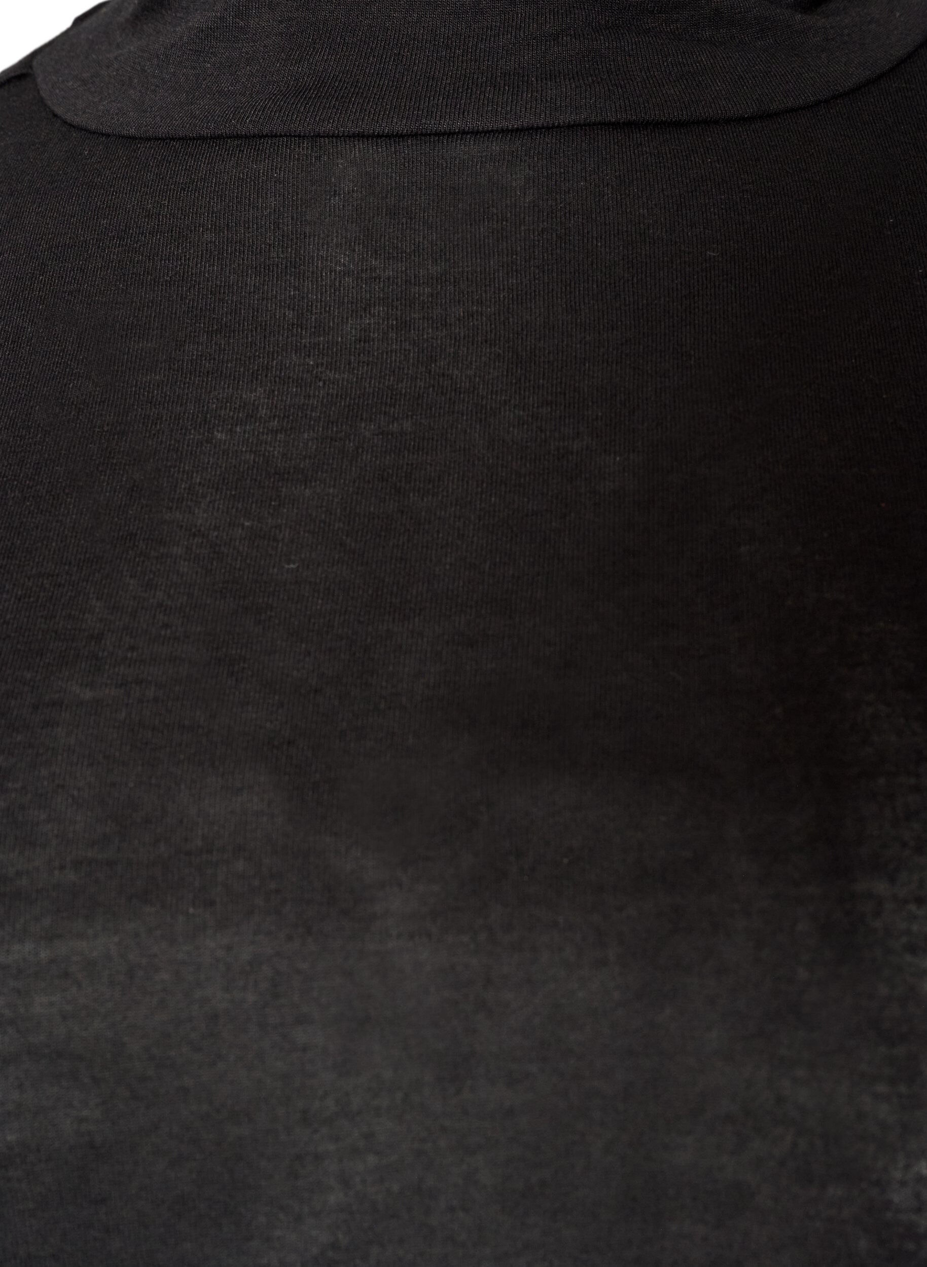 ZizziHochgeschlossene Bluse aus Viskose-Jersey, Schwarz, Packshot image number 2