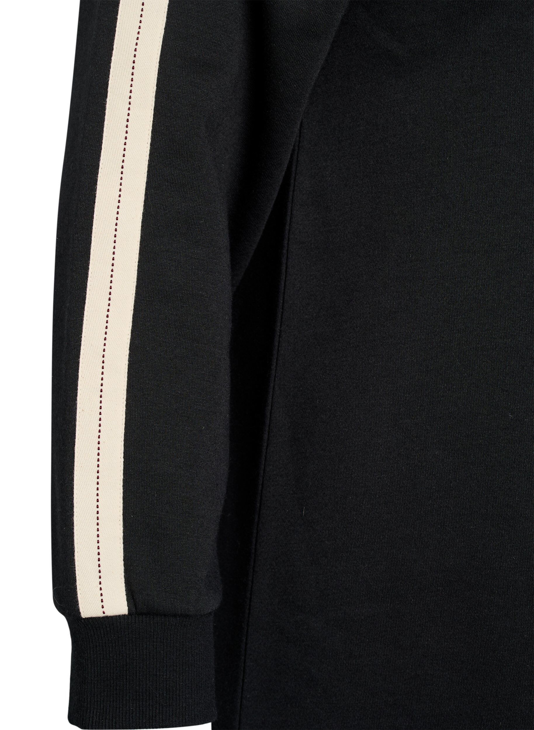 ZizziKurzes Sweatshirtkleid mit hohem Kragen, Schwarz, Packshot image number 3