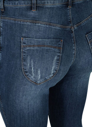 Hochtaillierte Amy Jeans mit Ripped-Effekt, Blue denim, Packshot image number 3