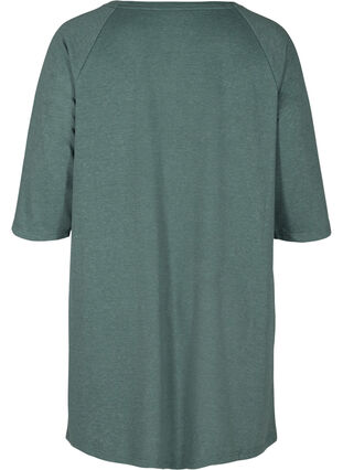 Sweatkleid mit 3/4-Ärmeln und Taschen, Balsam Green Mel, Packshot image number 1