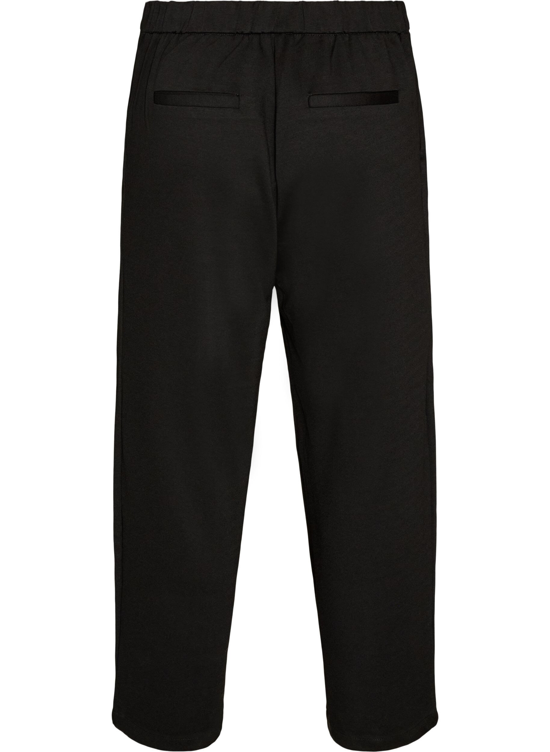 ZizziLockere Hose aus Jersey mit hoher Taille, Schwarz, Packshot image number 1