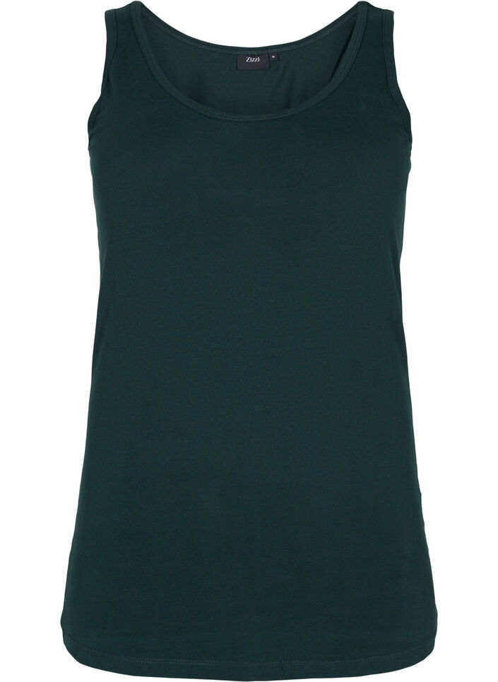 Einfarbiges basic Top aus Baumwolle, Gr&uuml;n, Packshot image number 0