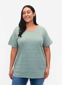 Kurzärmeliges Baumwoll-T-Shirt, Chinois Green, Model