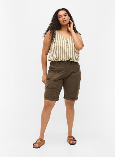 Shorts aus Baumwolle mit Taschen, Tarmac, Model image number 0