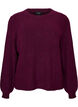 Gerippter Pullover mit Ballon&auml;rmeln, Lila, Packshot image number 0