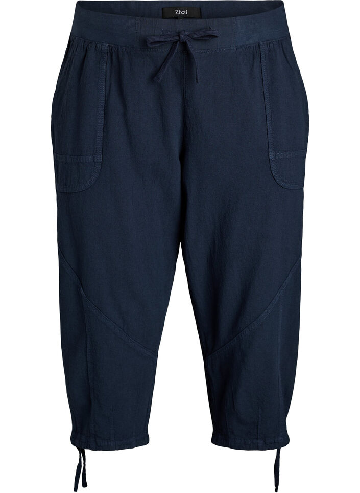 Capri-Hose aus Baumwolle, Blau, Packshot image number 0