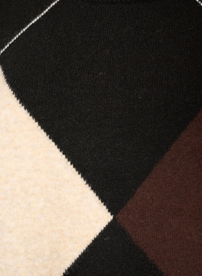 Strick mit Harlekinmuster, Schwarz, Packshot image number 2