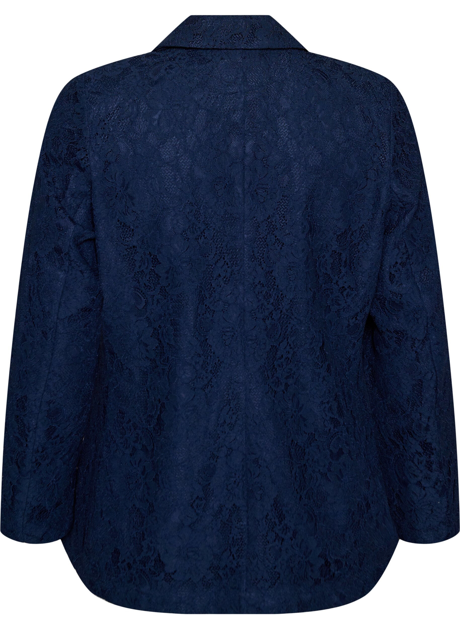 ZizziSpitzenblazer mit Knopfverschluss, Blau, Packshot image number 1