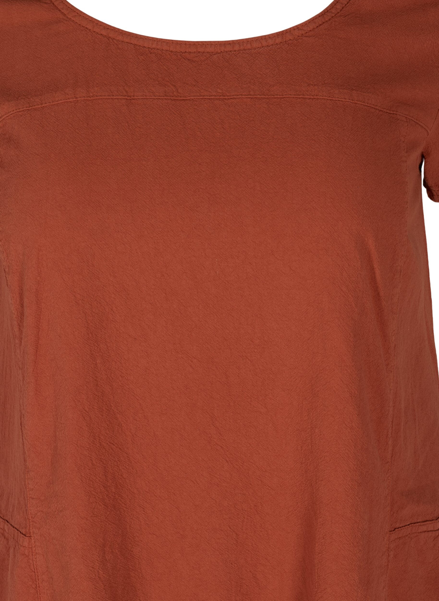 ZizziKurzarm Kleid aus Baumwolle, Orange, Packshot image number 2