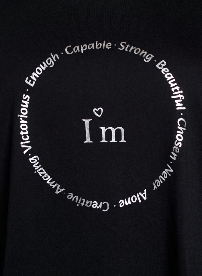 T-Shirt mit Print, Schwarz, Packshot image number 2