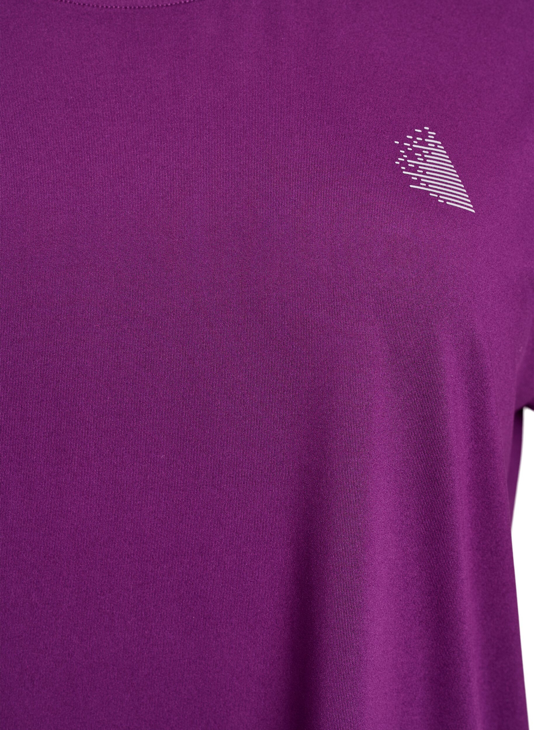 ZizziEinfarbiges Trainings-T-Shirt, Lila, Packshot image number 2
