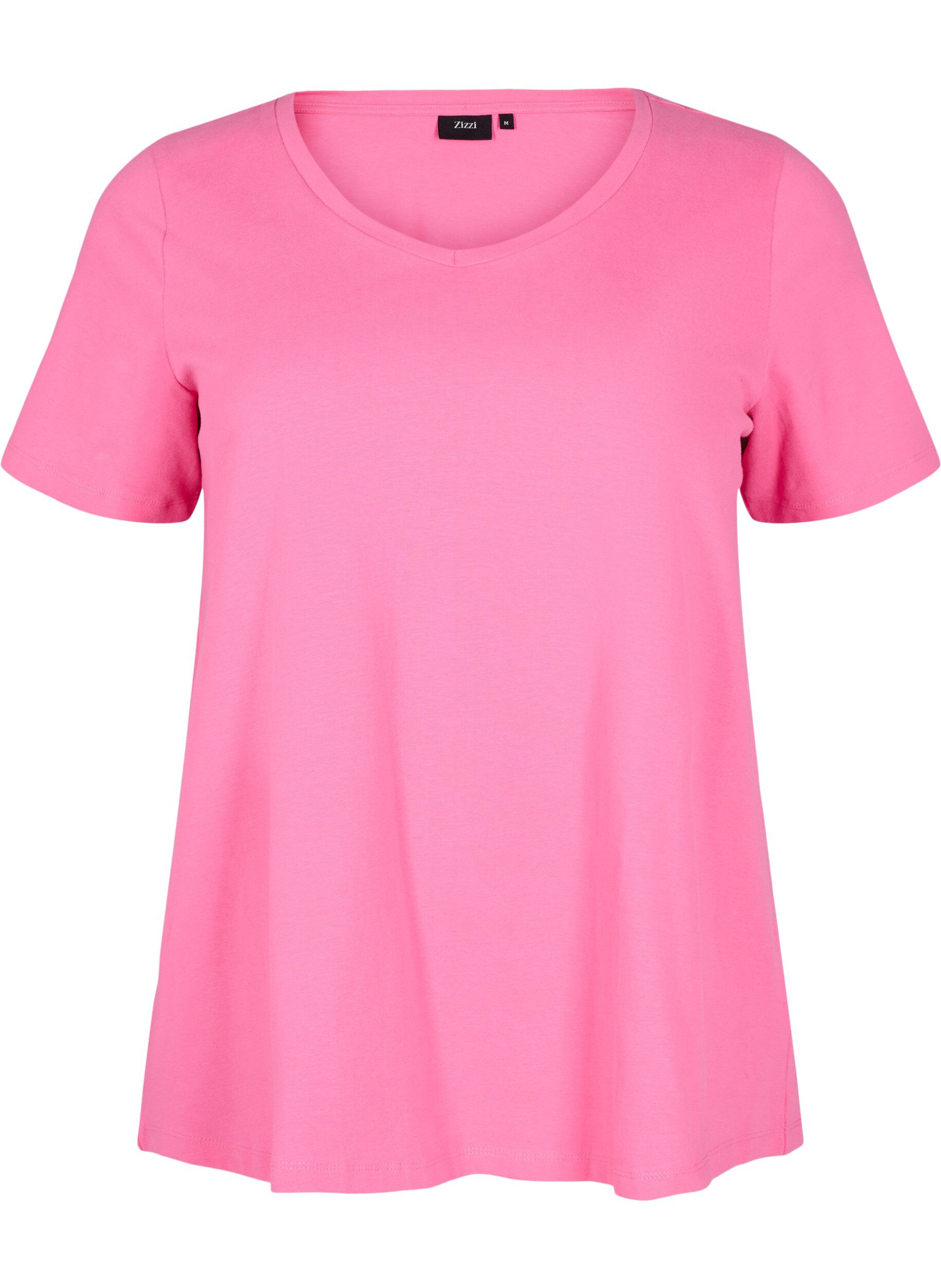ZizziEinfarbiges basic T-Shirt aus Baumwolle, Pink, Packshot image number 0