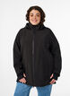 Softshelljacke aus kurzem Schnitt mit abnehmbarer Kapuze, Schwarz, Model image number 0
