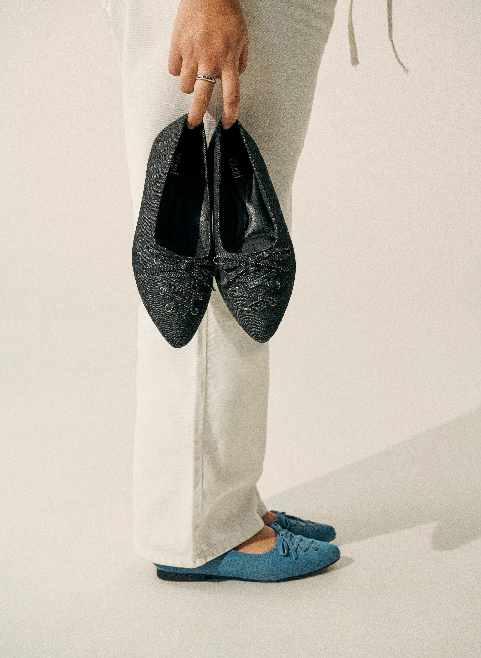 ZizziBallerina mit Schn&uuml;rdetail, Schwarz, Image image number 0