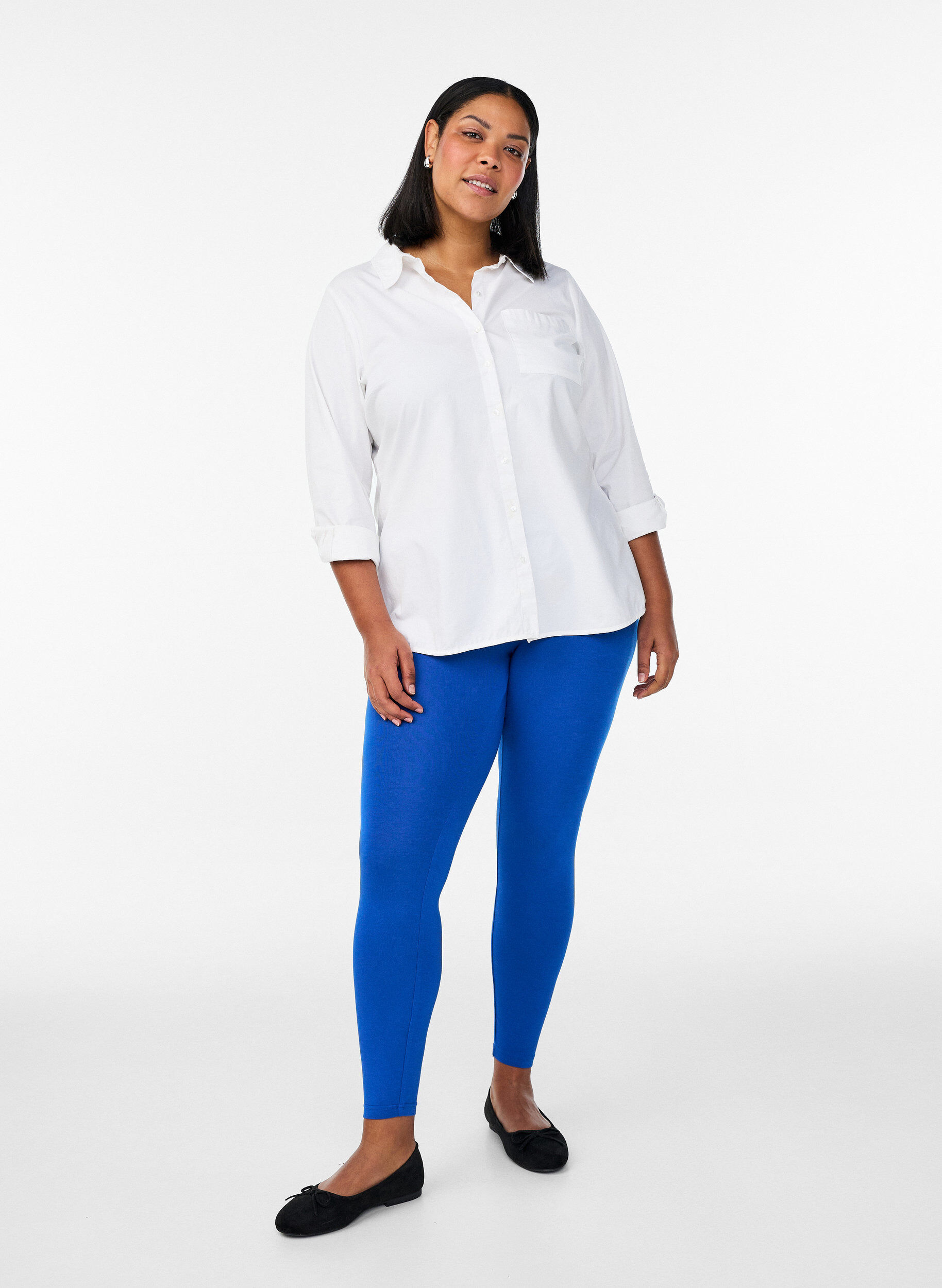 ZizziBasic Leggings aus Viskose, Blau, Model image number 1