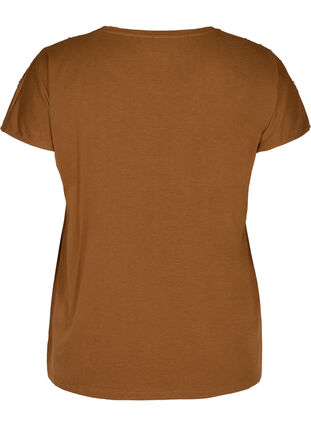 Kurzarm T-Shirt mit Pailetten, Brown ASS, Packshot image number 1
