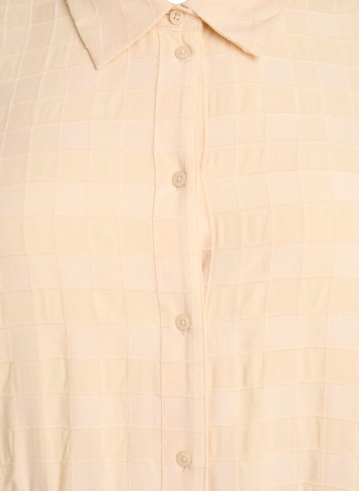 Kurzes Hemdblusenkleid mit Karomuster und 1/2-&Auml;rmeln, Gelb, Packshot image number 2