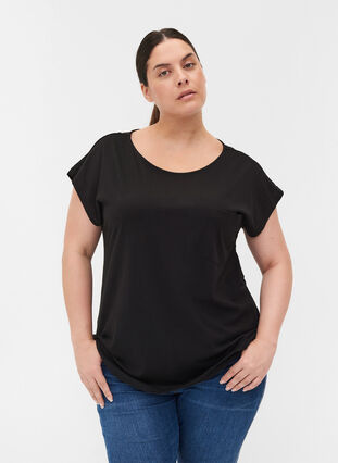 T-Shirt mit Brusttasche aus Bio-Baumwolle, Black, Model image number 0