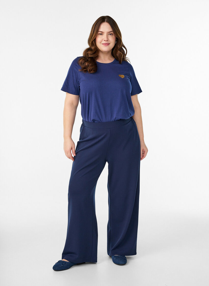 T-Shirt mit Print, Blau, Model image number 1