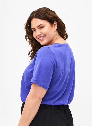 FLASH - T-Shirt mit V-Ausschnitt, Royal Blue, Model image number 1