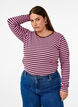 Gestreifte Bluse mit langen &Auml;rmeln, Pink, Model image number 0