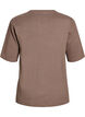 Bluse aus geripptem Jersey mit kurzen &Auml;rmeln, Braun, Packshot image number 1