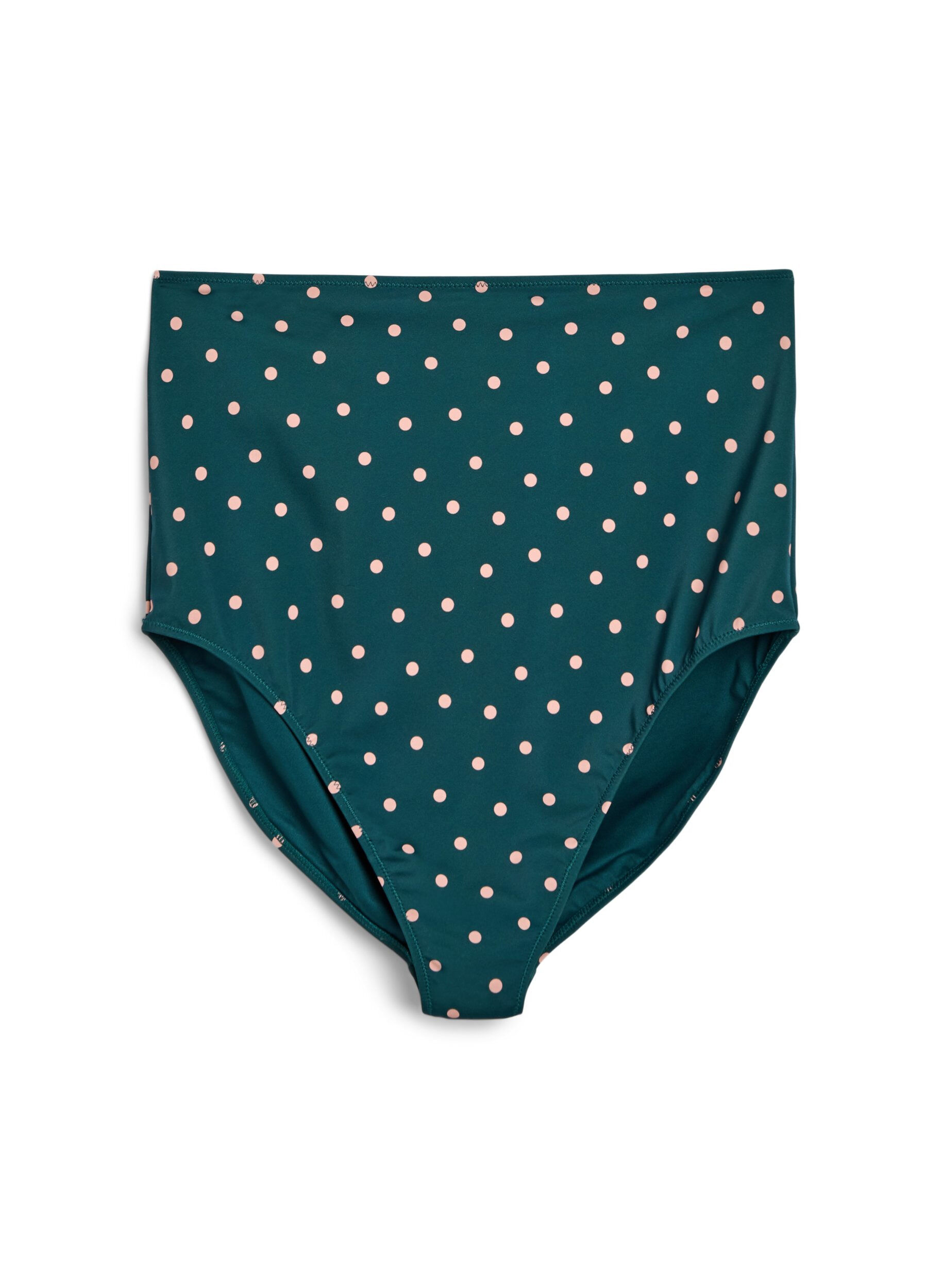 Hoch taillierte Bikinihose mit Polka Dots.
