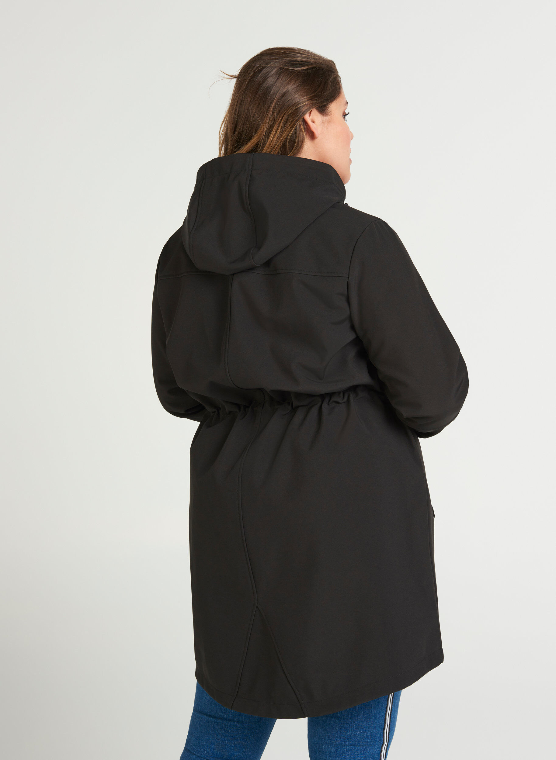 ZizziSoftshelljacke mit Kapuze, Black solid, Model image number 1