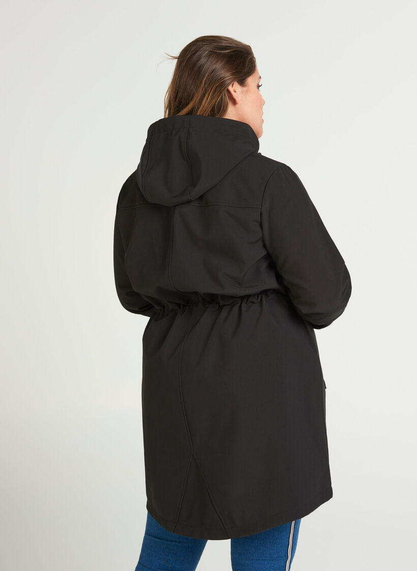 Softshelljacke mit Kapuze, Black solid, Model image number 1