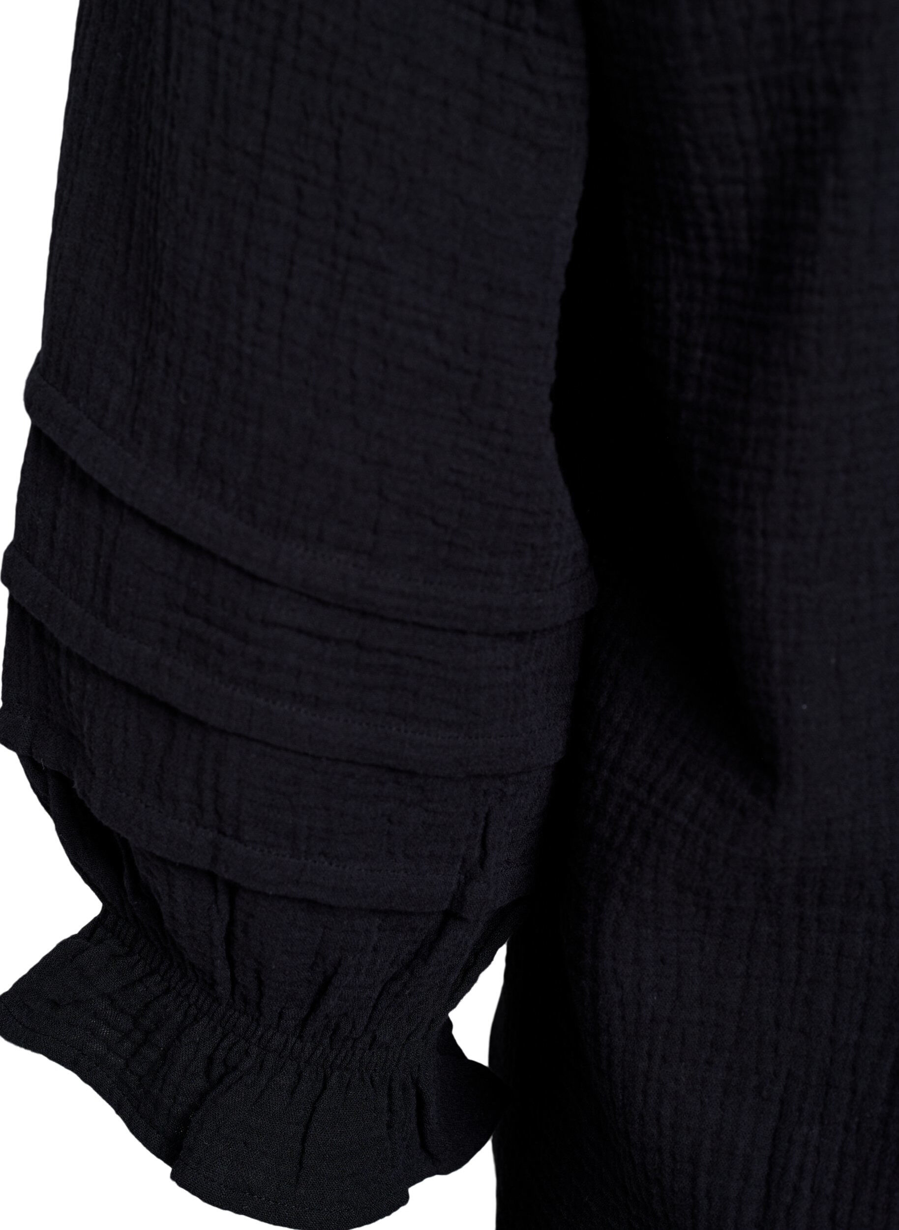 ZizziBluse aus Baumwoll-Musselin mit 3/4-&Auml;rmeln, Black, Packshot image number 3