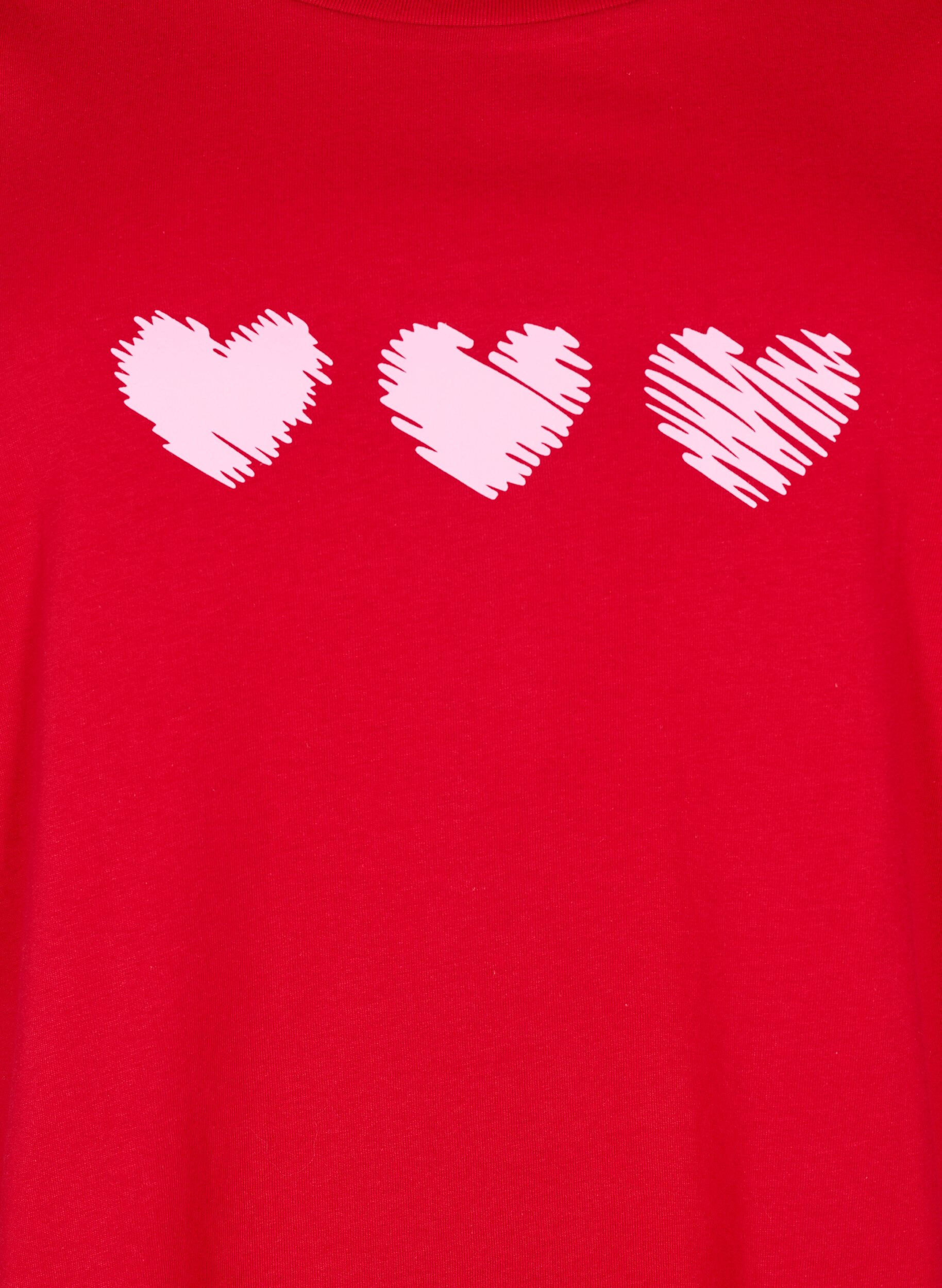 ZizziBaumwoll-T-Shirt mit Motiv, Salsa w. Hearts, Packshot image number 2