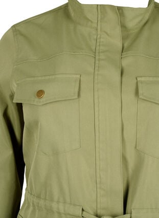 Armee-Jacke mit Tunnelzug am Bund, Aloe, Packshot image number 2